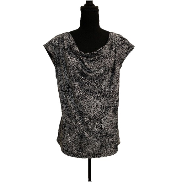 Adrienne Vittadini Womens Size XL Top Draped Neck Stretch Sleeveless - Picture 1 of 7